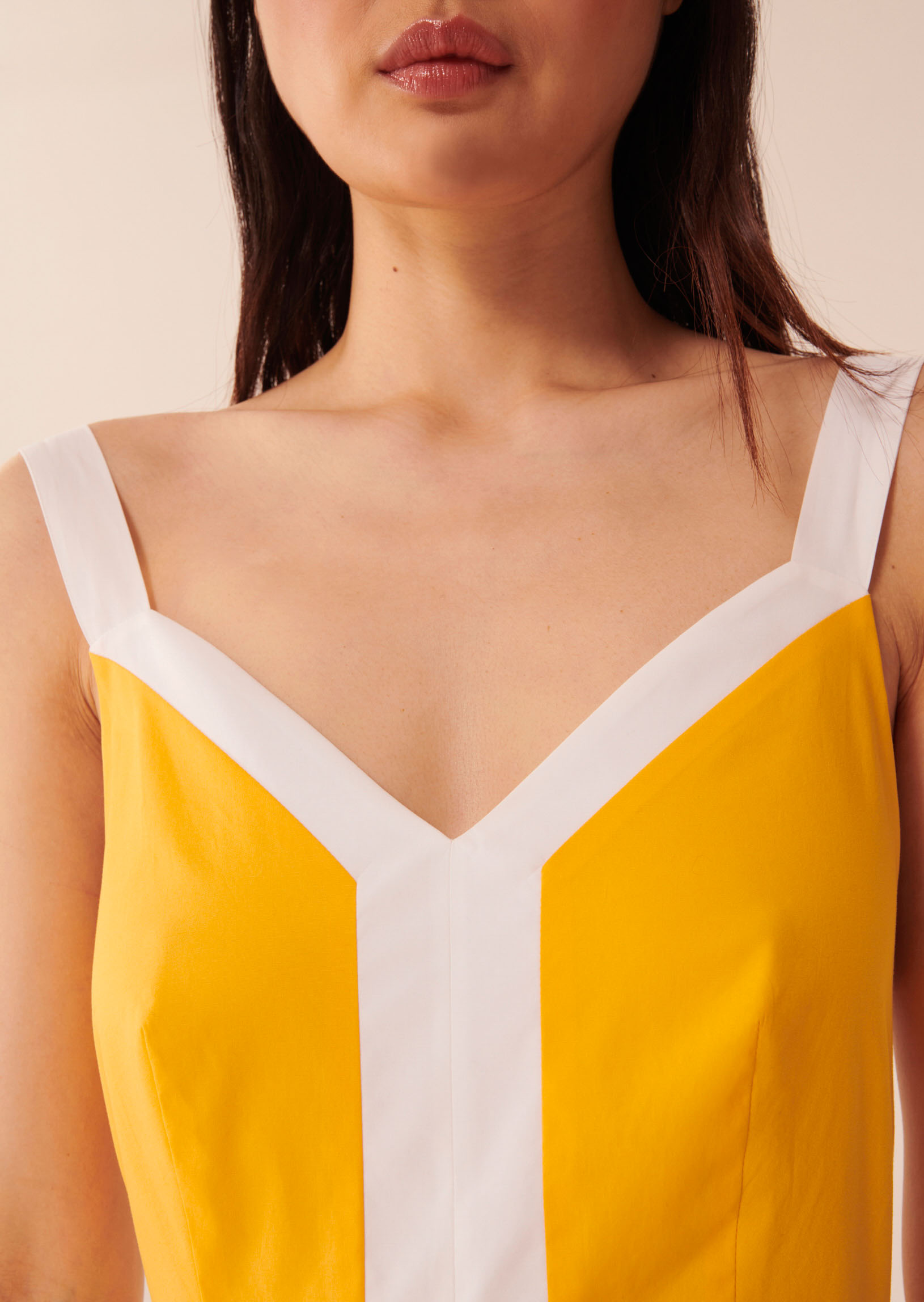 Robe Ryvala jaune en popeline Tara Jarmon seconde main photo 3