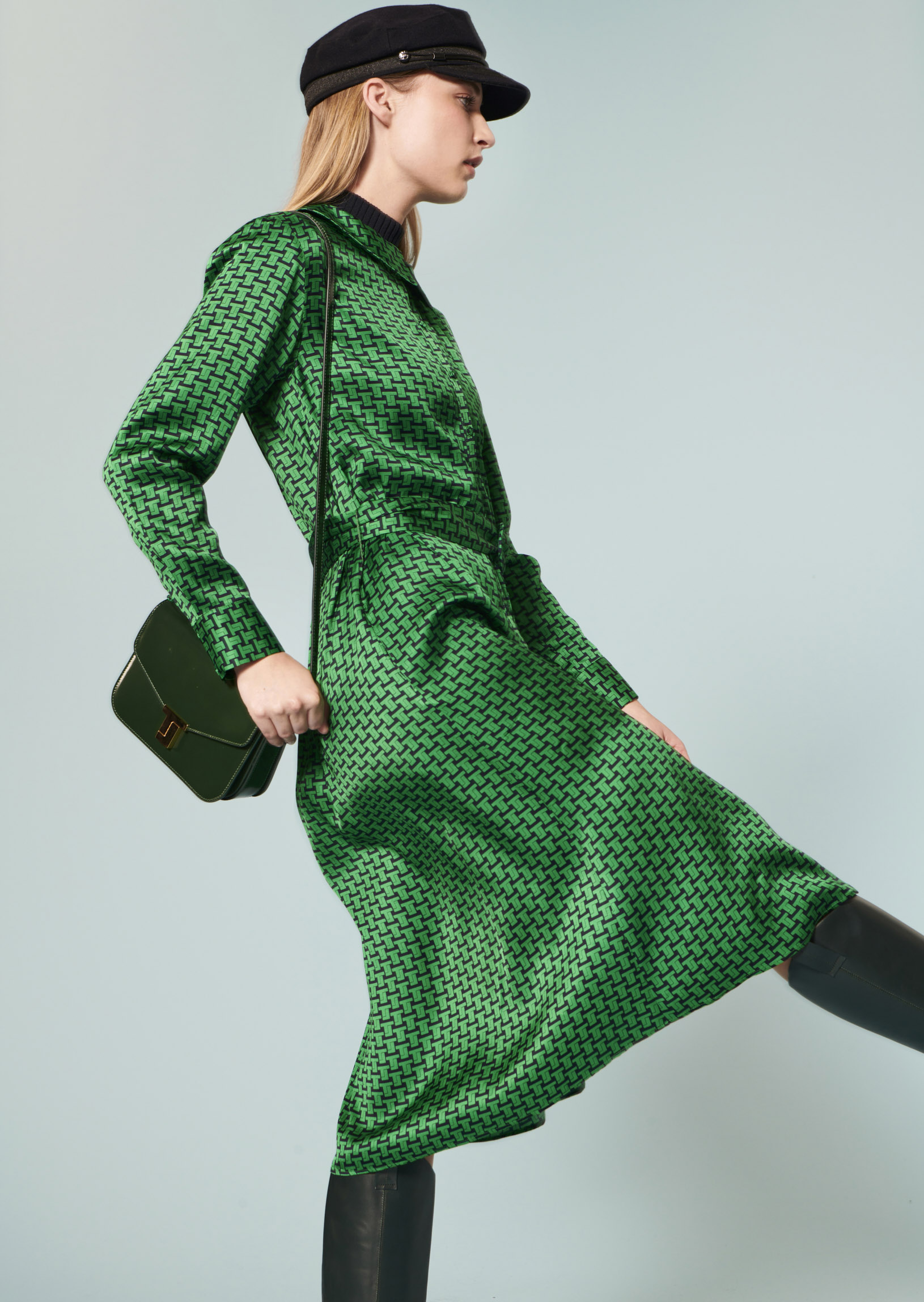 Robe Décontractée Just Taylor - Taille 14W, Verte/bleu Marine, Triangle, Occasion