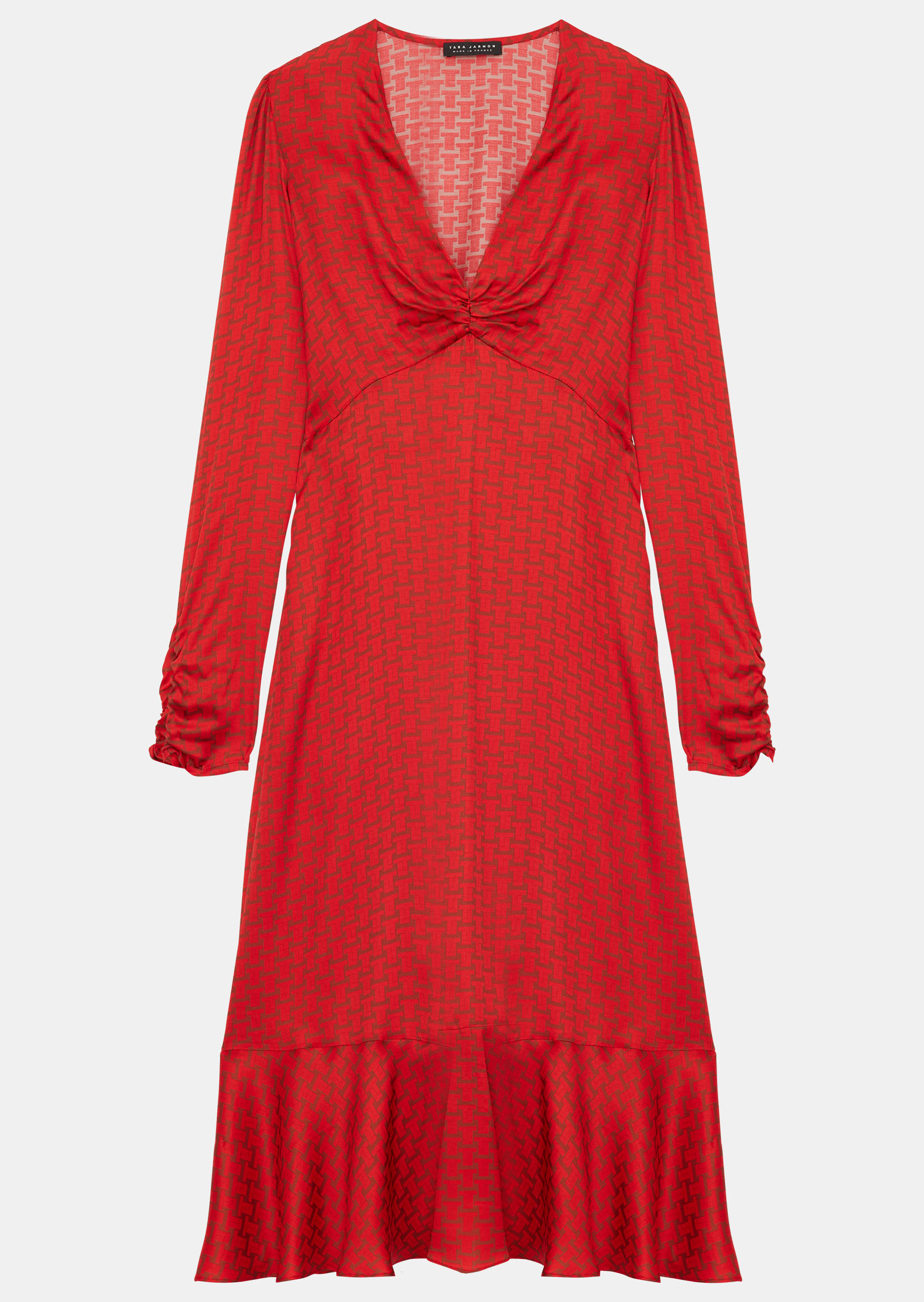 Robe Courte En Coton Rouge Tara Jarmon Taille M - Longueur 93 Cm - Occasion Parfait état