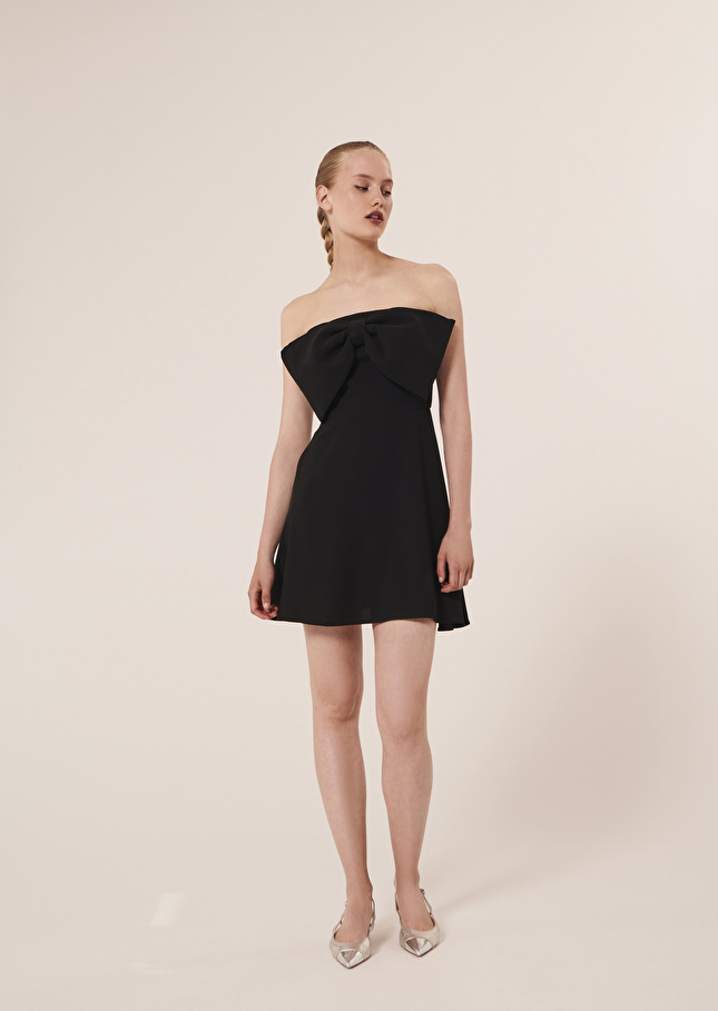 Robe Bustier Tara Jarmon Noire Drapée - Taille 38 Pour Soirée Et Cocktail
