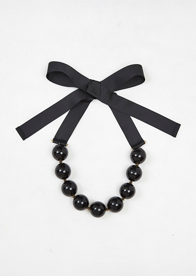 Collier Bella noir à grosses perles Noir TARA JARMON
