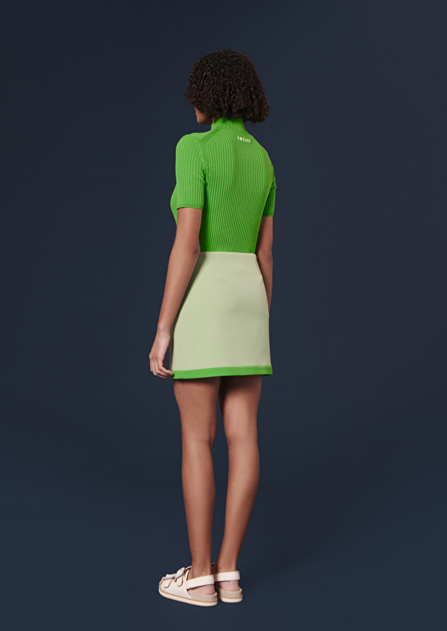 Jupe Julianna verte en toile double Jade TARA JARMON