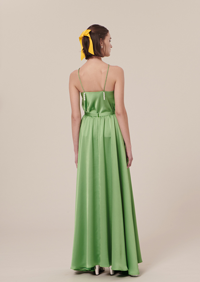 Jupe Joya verte en satin Vert TARA JARMON