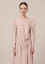 Chemise Cleo blanche à rayures marron en popeline Champagne, Cognac TARA JARMON