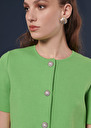 Gilet Glitter vert en maille compacte Emeraude TARA JARMON