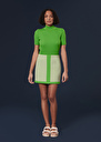 Jupe Julianna verte en toile double Jade TARA JARMON