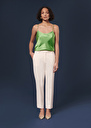 Pantalon Pascal écru en laine froide Ecru, Vert TARA JARMON