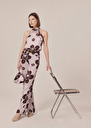 Pantalon Prosper violet imprimé fleuri en satin Corail, Parme TARA JARMON