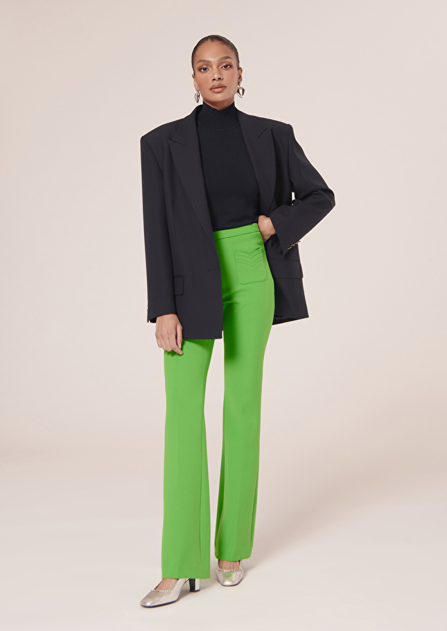 Pantalon Phoenix vert en toile double Vert TARA JARMON