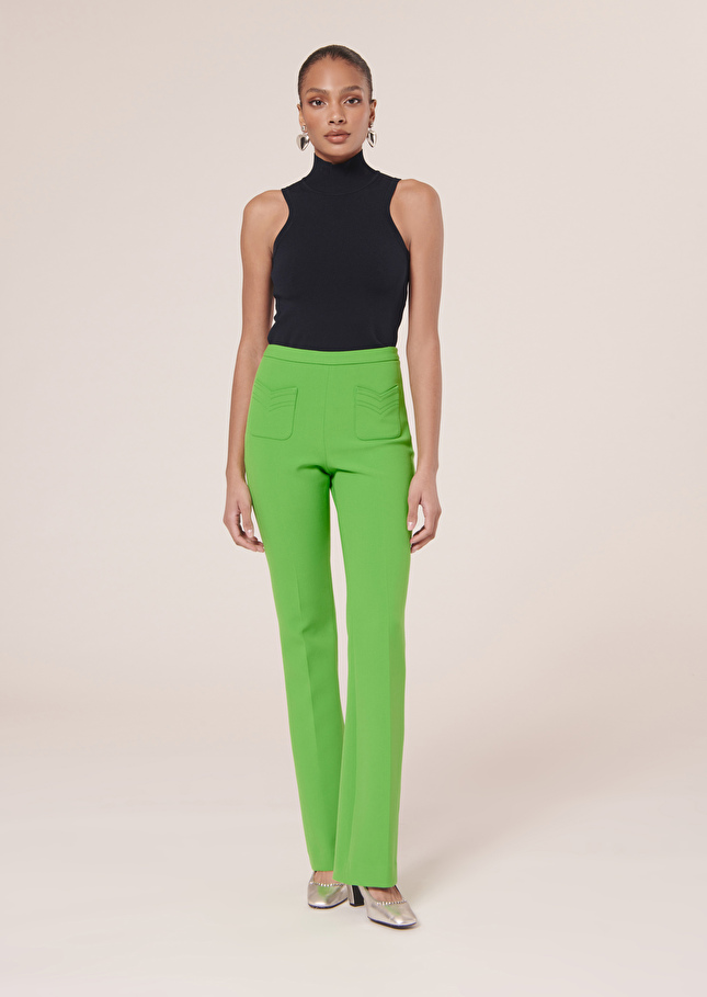 Pantalon Phoenix vert en toile double Vert TARA JARMON