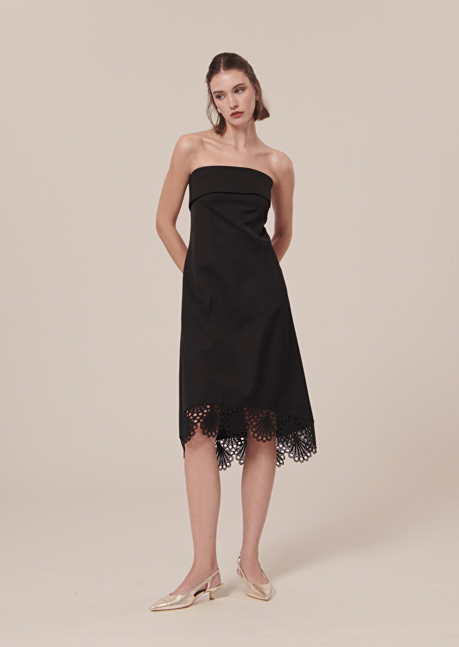 Robe Roy noire satinée Noir TARA JARMON