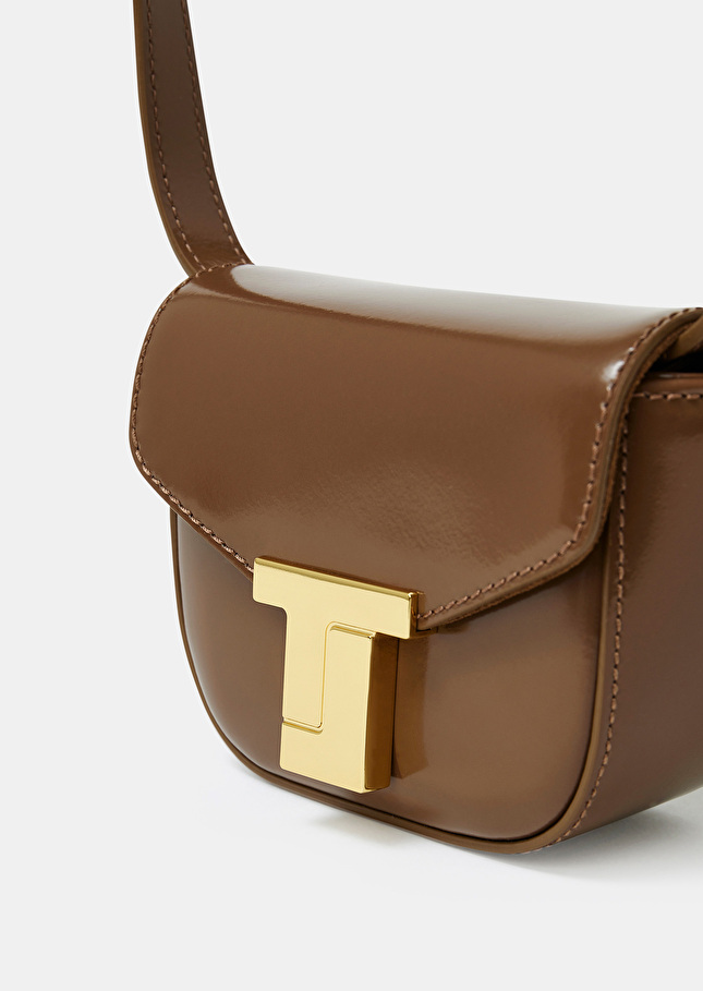 Sac 8 Bis mini taupe en cuir Taupe TARA JARMON