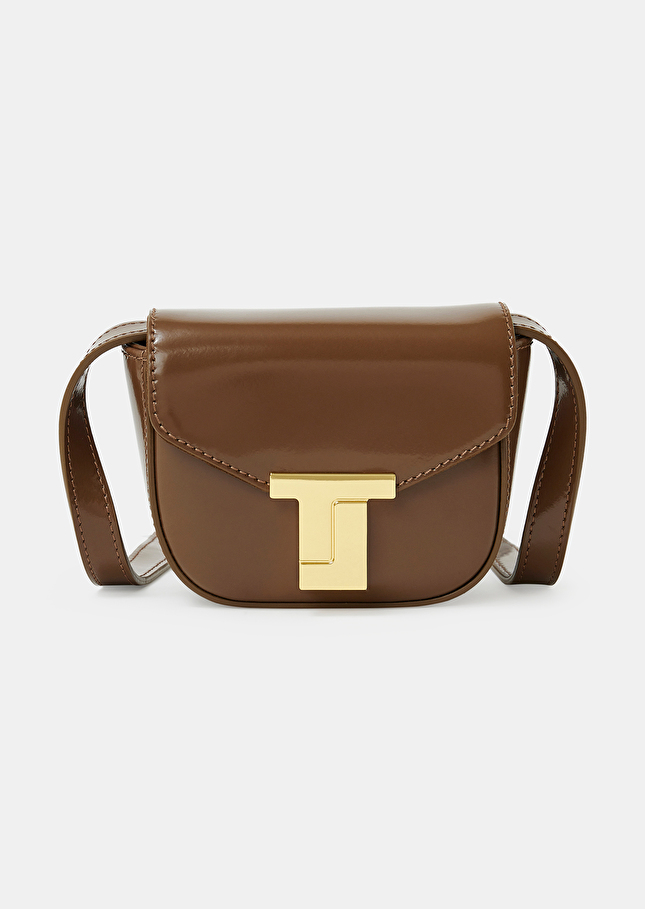Sac 8 Bis mini taupe en cuir Taupe TARA JARMON