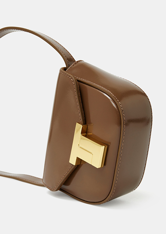 Sac 8 Bis mini taupe en cuir Taupe TARA JARMON