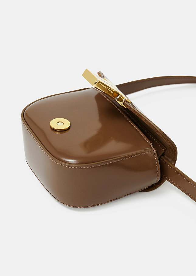 Sac 8 Bis mini taupe en cuir Taupe TARA JARMON