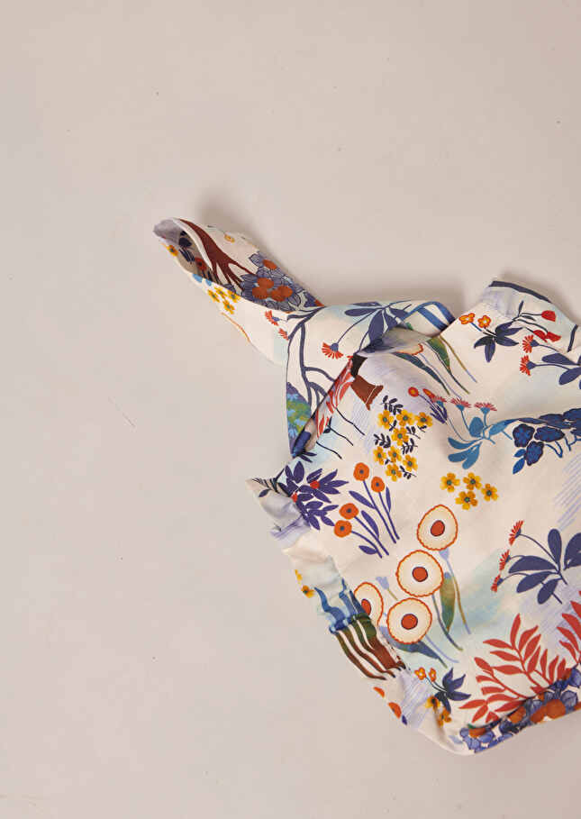 Sac Soledad bleu imprimé fleuri en coton Bleu TARA JARMON