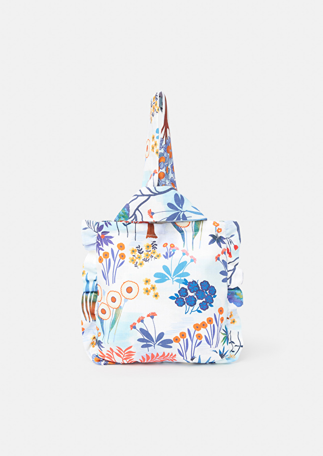 Sac Soledad bleu imprimé fleuri en coton Bleu TARA JARMON