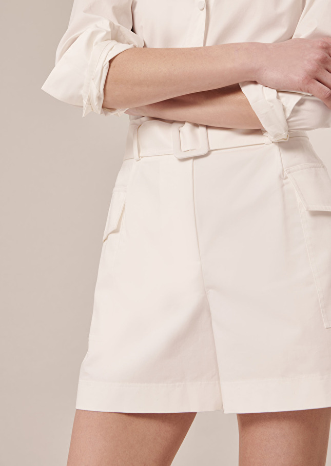 Short Sylviane blanc en coton Blanc TARA JARMON