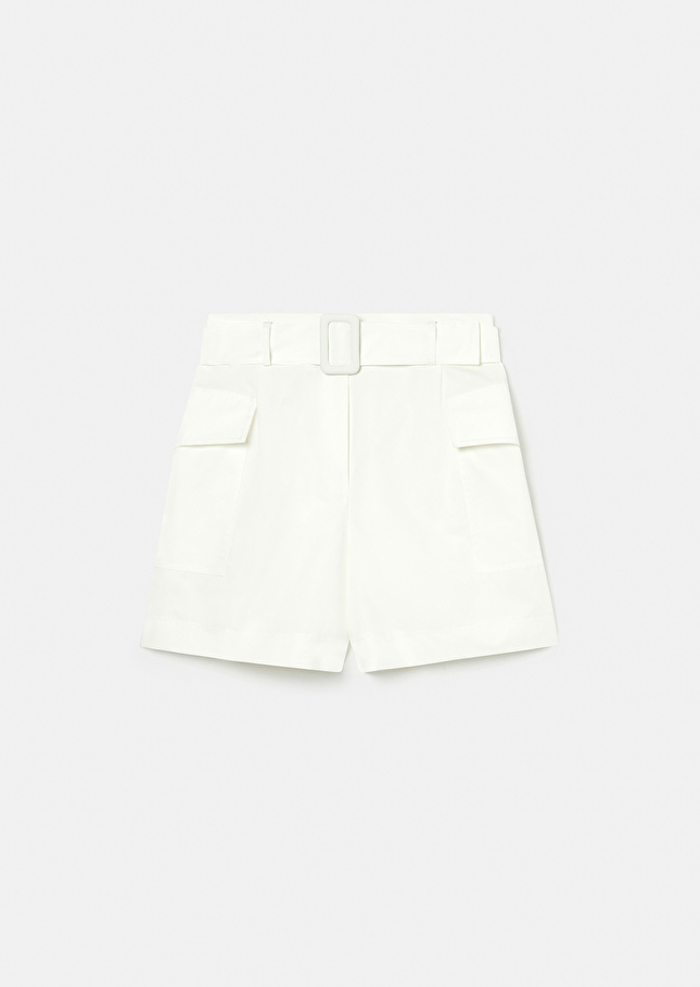 Short Sylviane blanc en coton Blanc TARA JARMON