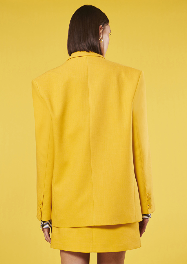 Veste Victoria jaune en tissu flammé Jaune TARA JARMON
