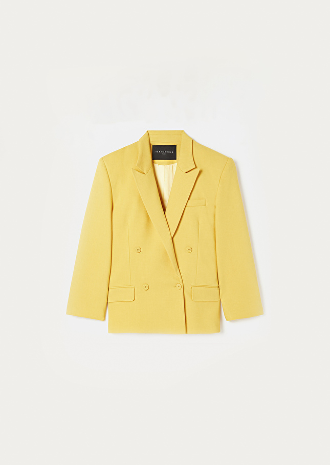 Veste Victoria jaune en tissu flammé Jaune TARA JARMON