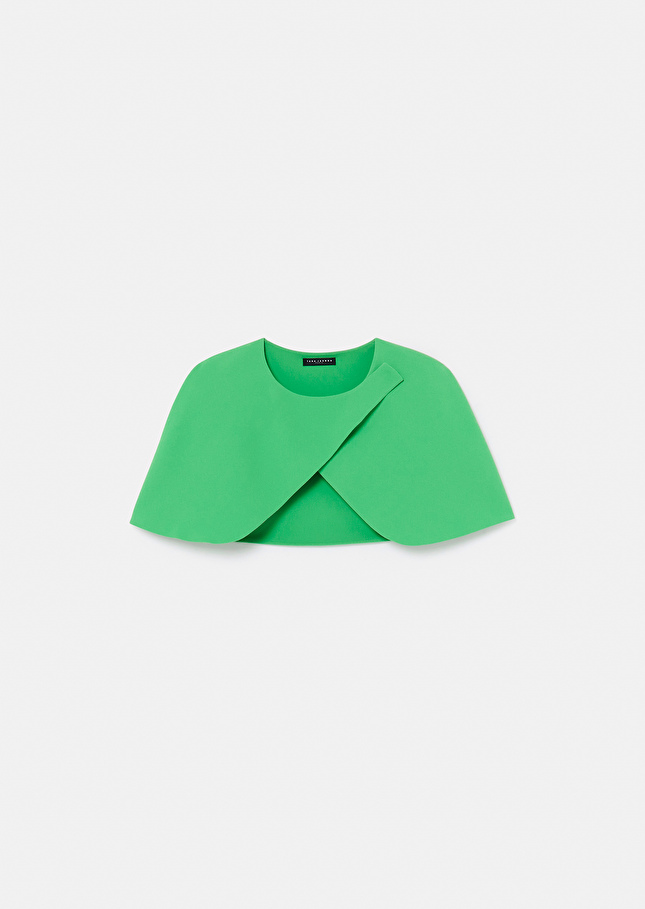 Cape Valentina verte en crêpe Vert TARA JARMON