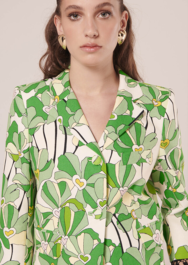 Veste Valensole verte imprimée à fleurs Vert TARA JARMON