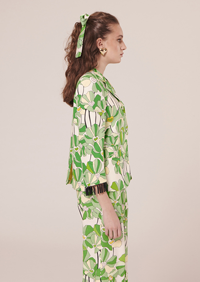 Veste Valensole verte imprimée à fleurs Vert TARA JARMON