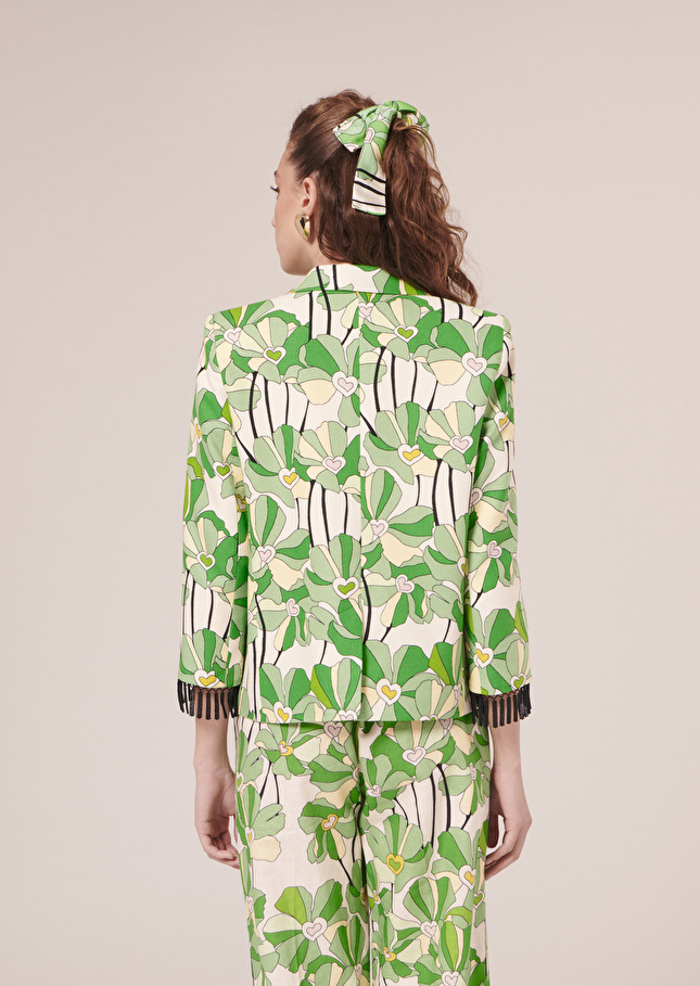 Veste Valensole verte imprimée à fleurs Vert TARA JARMON