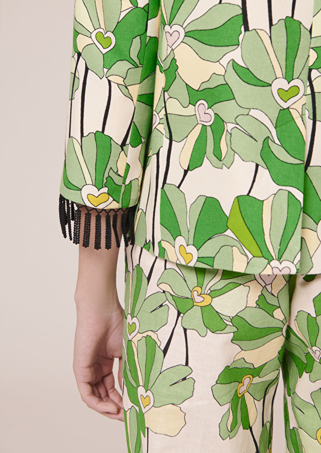 Veste Valensole verte imprimée à fleurs Vert TARA JARMON