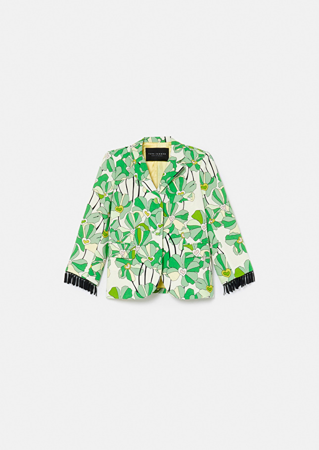 Veste Valensole verte imprimée à fleurs Vert TARA JARMON