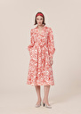 Robe Rivolta écrue à motif graphique corail en popeline Corail TARA JARMON