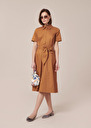 Robe Retronie marron en popeline Cognac TARA JARMON