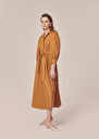 Robe Rivoltine marron en popeline Cognac TARA JARMON