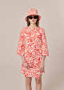 Robe Rivanna écrue à motif graphique corail en coton Corail TARA JARMON