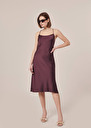 Robe Reane marron en satin fluide Chocolat TARA JARMON