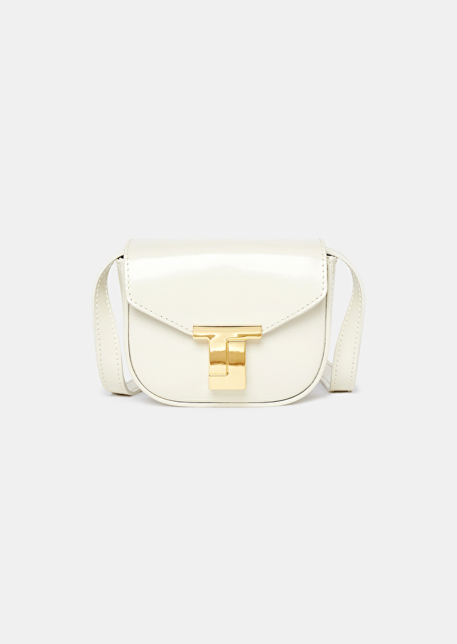 Sac 8 Bis mini écru en cuir Craie TARA JARMON