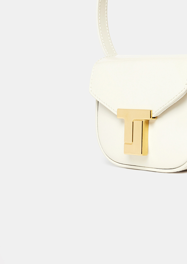 Sac 8 Bis mini écru en cuir Craie TARA JARMON