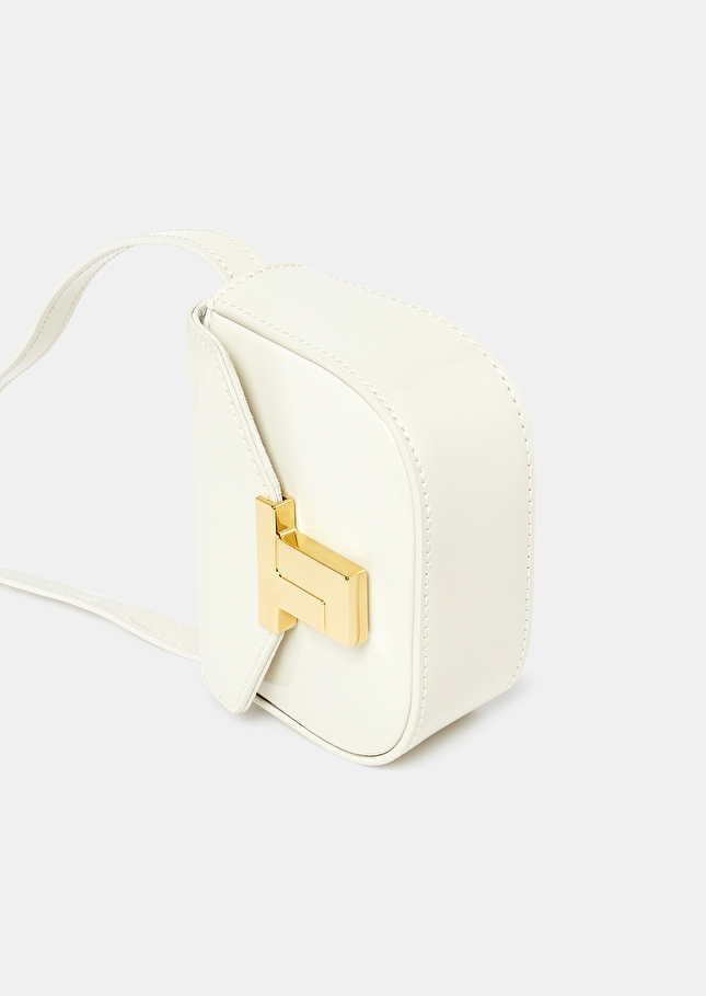 Sac 8 Bis mini écru en cuir Craie TARA JARMON