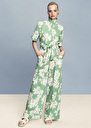 Pantalon Pyla vert imprimé fleurs en popeline Blush, Vert TARA JARMON