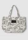 Tote bag imprimé carte postale Ecru TARA JARMON