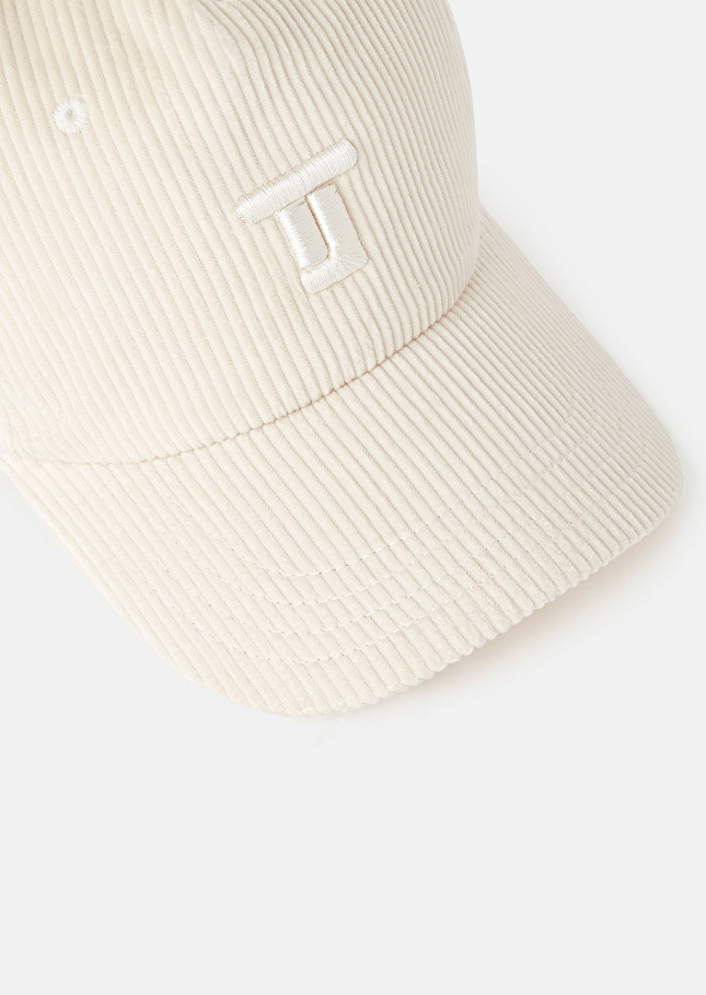 Casquette Carole écrue en velours côtelé Craie TARA JARMON