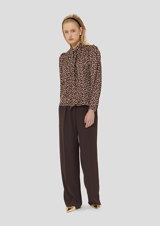 Chemise Candy marron imprimée à pois Chocolat TARA JARMON
