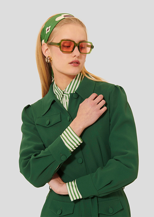 Combinaison Calice verte en crêpe Vert TARA JARMON