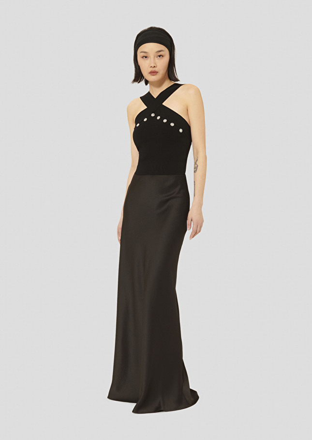 Jupe Jesta noire en satin fluide Noir TARA JARMON
