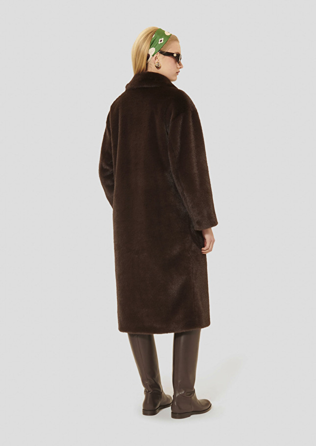 Manteau Melrand marron en fausse fourrure Chocolat TARA JARMON