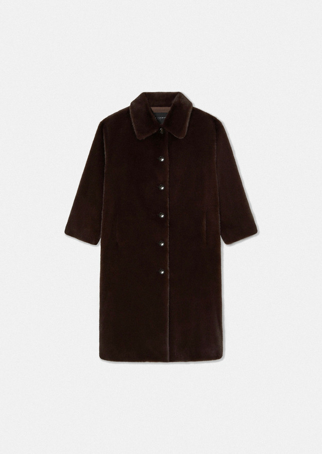 Manteau Melrand marron en fausse fourrure Chocolat TARA JARMON