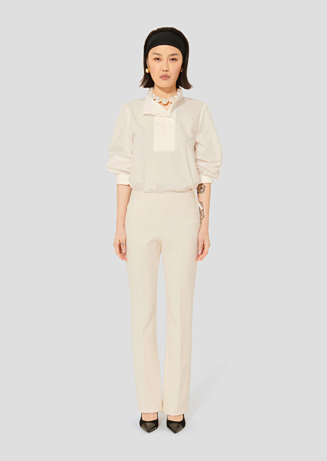 Pantalon Peyton écru en toile double Ecru TARA JARMON
