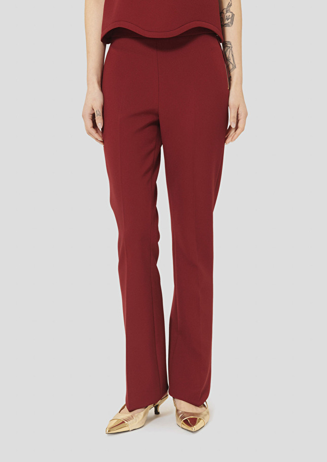 Pantalon Peyton bordeaux en toile double Bordeaux TARA JARMON