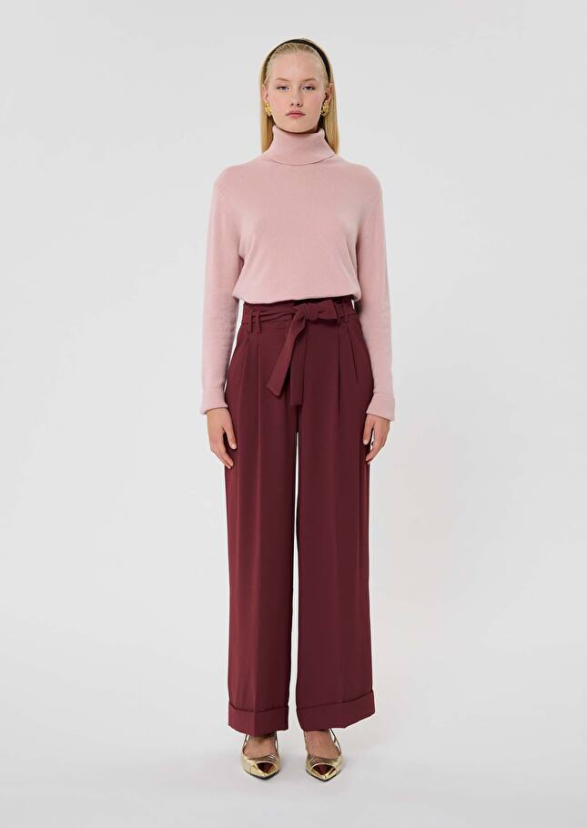 Pantalon Pia bordeaux en crêpe Bordeaux TARA JARMON